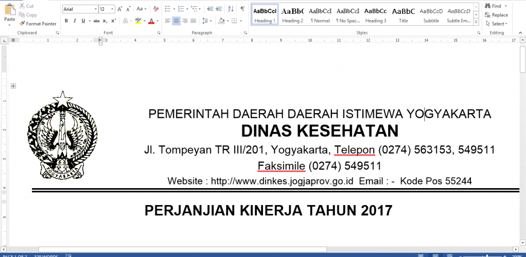Perjanjian Kinerja Sebelum Bekerja