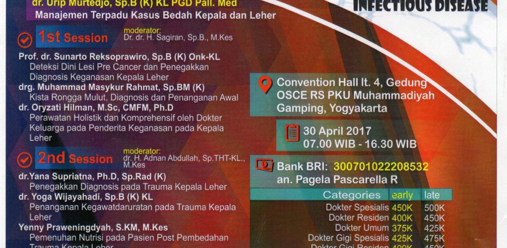 Seminar Nasional "Symposium of Head and Neck : Oncology, Trauma, and Infectious Disease"